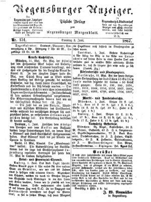 Regensburger Anzeiger Sonntag 2. Juni 1867
