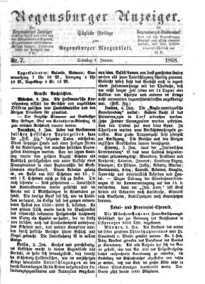 Regensburger Anzeiger Dienstag 7. Januar 1868