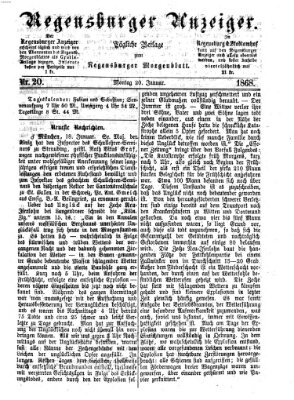 Regensburger Anzeiger Montag 20. Januar 1868