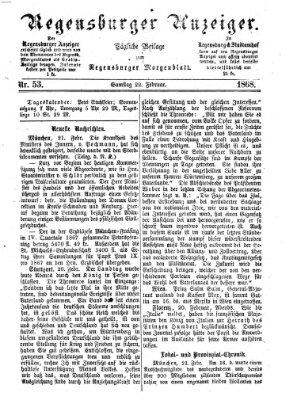 Regensburger Anzeiger Samstag 22. Februar 1868