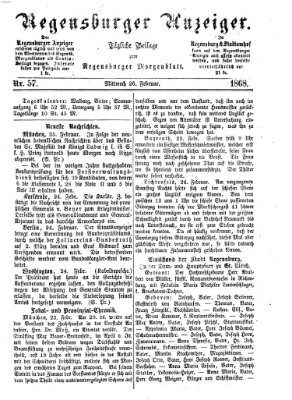 Regensburger Anzeiger Mittwoch 26. Februar 1868