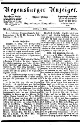 Regensburger Anzeiger Freitag 13. März 1868
