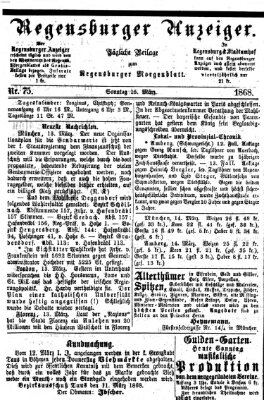 Regensburger Anzeiger Sonntag 15. März 1868