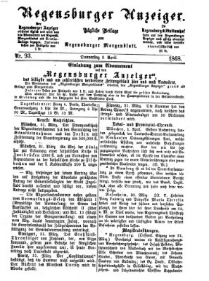 Regensburger Anzeiger Donnerstag 2. April 1868