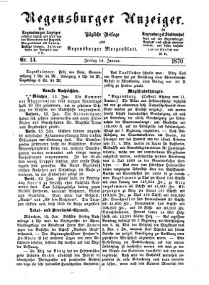 Regensburger Anzeiger Freitag 14. Januar 1870