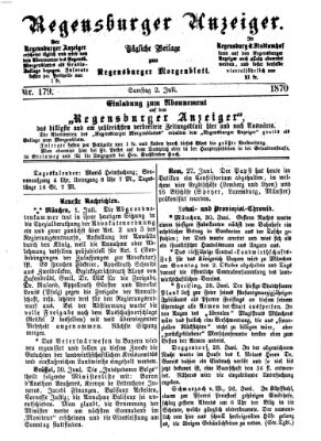 Regensburger Anzeiger Samstag 2. Juli 1870