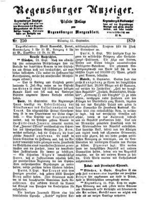 Regensburger Anzeiger Sonntag 11. September 1870