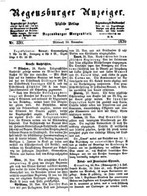 Regensburger Anzeiger Mittwoch 30. November 1870