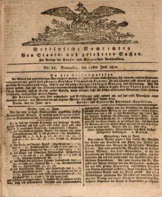 Berlinische Nachrichten von Staats- und gelehrten Sachen Donnerstag 25. Juni 1812