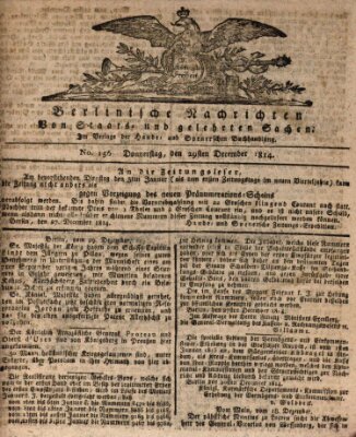Berlinische Nachrichten von Staats- und gelehrten Sachen Donnerstag 29. Dezember 1814