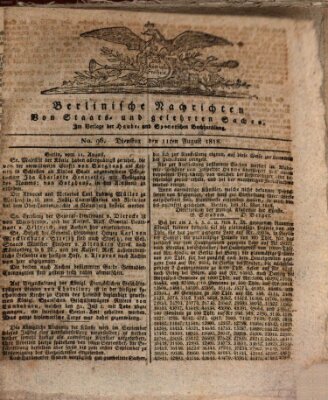 Berlinische Nachrichten von Staats- und gelehrten Sachen Dienstag 11. August 1818