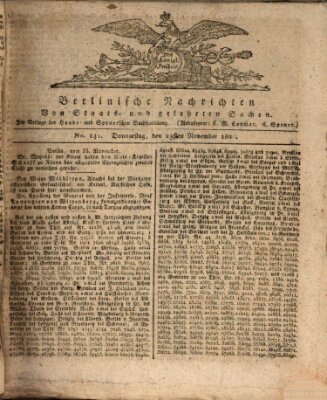 Berlinische Nachrichten von Staats- und gelehrten Sachen Donnerstag 23. November 1820