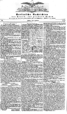 Berlinische Nachrichten von Staats- und gelehrten Sachen Freitag 6. Februar 1857