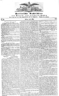 Berlinische Nachrichten von Staats- und gelehrten Sachen Freitag 6. März 1857