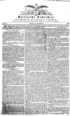 Berlinische Nachrichten von Staats- und gelehrten Sachen Sonntag 21. November 1858
