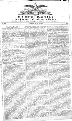 Berlinische Nachrichten von Staats- und gelehrten Sachen Mittwoch 15. Dezember 1858