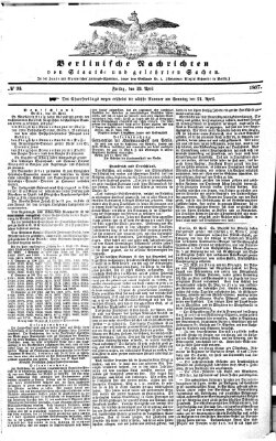 Berlinische Nachrichten von Staats- und gelehrten Sachen Freitag 19. April 1867