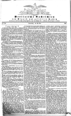 Berlinische Nachrichten von Staats- und gelehrten Sachen Donnerstag 23. Mai 1867