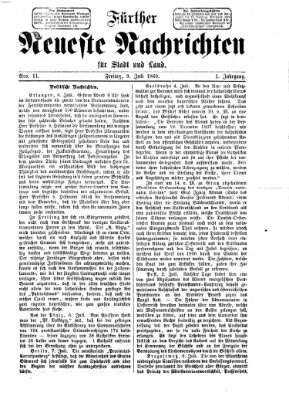 Fürther neueste Nachrichten für Stadt und Land (Fürther Abendzeitung) Freitag 9. Juli 1869