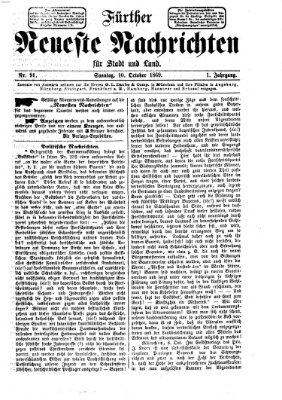Fürther neueste Nachrichten für Stadt und Land (Fürther Abendzeitung) Sonntag 10. Oktober 1869