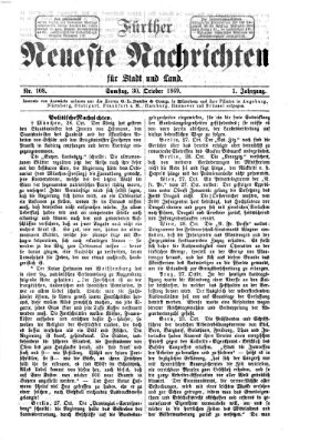 Fürther neueste Nachrichten für Stadt und Land (Fürther Abendzeitung) Samstag 30. Oktober 1869