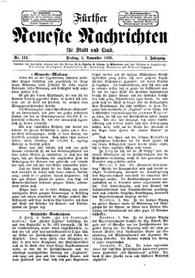 Fürther neueste Nachrichten für Stadt und Land (Fürther Abendzeitung) Freitag 5. November 1869