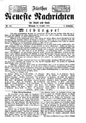 Fürther neueste Nachrichten für Stadt und Land (Fürther Abendzeitung) Mittwoch 19. Oktober 1870
