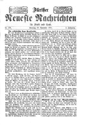 Fürther neueste Nachrichten für Stadt und Land (Fürther Abendzeitung) Sonntag 20. November 1870