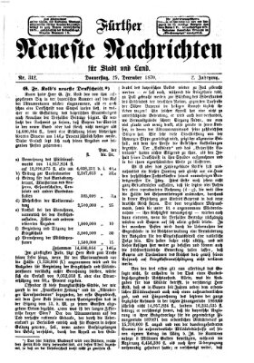 Fürther neueste Nachrichten für Stadt und Land (Fürther Abendzeitung) Donnerstag 29. Dezember 1870