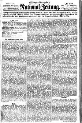Nationalzeitung Samstag 20. September 1862