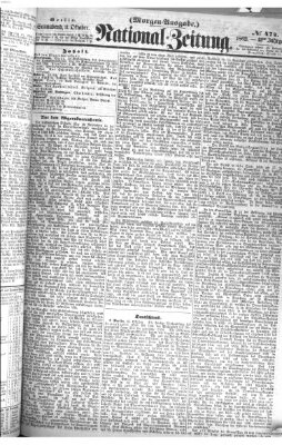 Nationalzeitung Samstag 11. Oktober 1862
