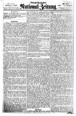 Nationalzeitung Montag 17. November 1862