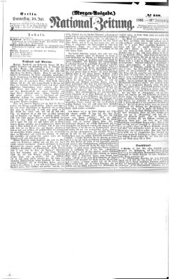 Nationalzeitung Donnerstag 30. Juli 1863