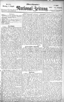 Nationalzeitung Montag 17. August 1868