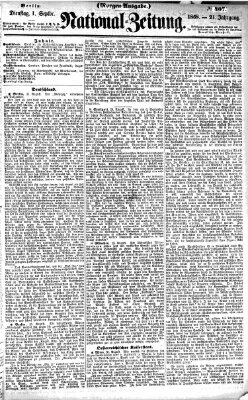 Nationalzeitung Dienstag 1. September 1868