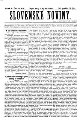 Slovenské noviny Montag 20. Juni 1870