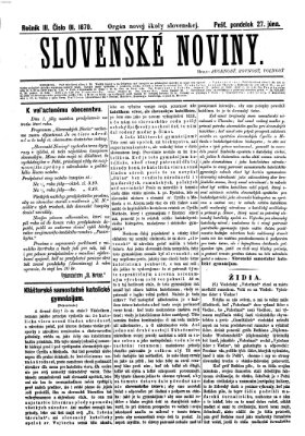 Slovenské noviny Montag 27. Juni 1870