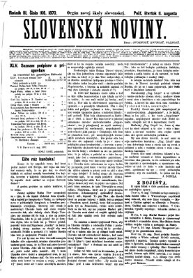 Slovenské noviny Donnerstag 11. August 1870