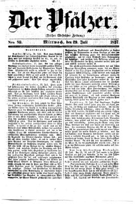 Pfälzer Mittwoch 29. Juli 1857