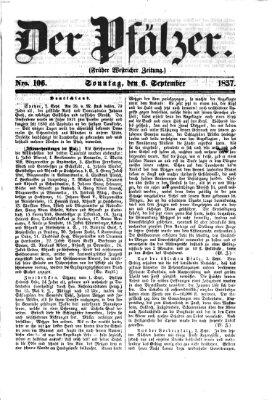 Pfälzer Sonntag 6. September 1857
