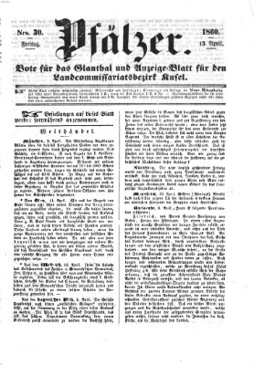 Pfälzer Freitag 13. April 1860
