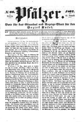 Pfälzer Freitag 15. August 1862