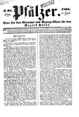 Pfälzer Freitag 14. August 1863