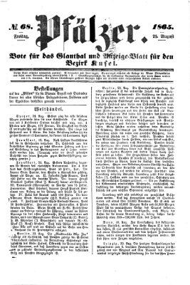 Pfälzer Freitag 25. August 1865