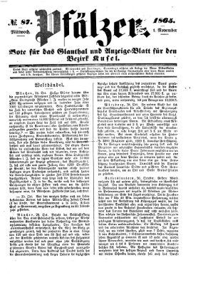 Pfälzer Mittwoch 1. November 1865