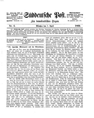 Süddeutsche Post Mittwoch 7. April 1869