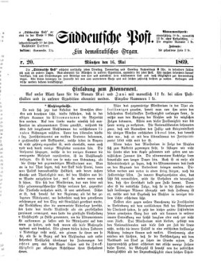 Süddeutsche Post Sonntag 16. Mai 1869
