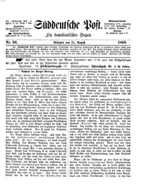 Süddeutsche Post Mittwoch 25. August 1869