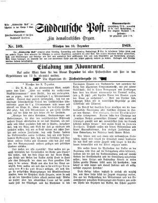Süddeutsche Post Freitag 10. Dezember 1869