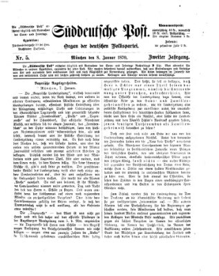 Süddeutsche Post Samstag 8. Januar 1870